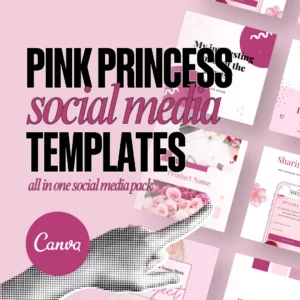 Pink Princess Social Media Templates Using Canva