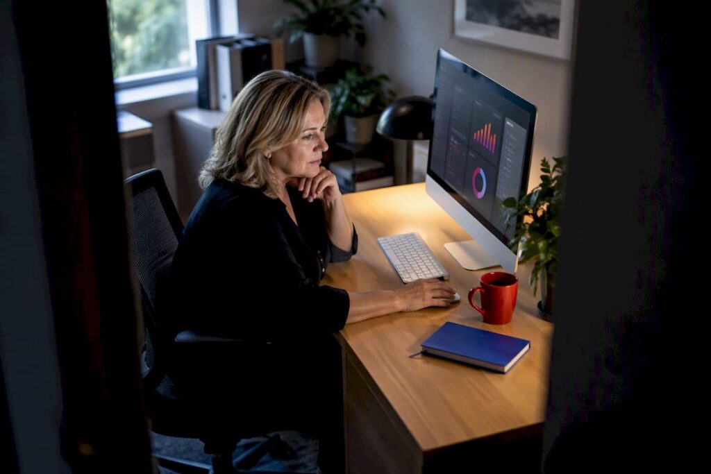 Australian business owner reviewing tracking settings
