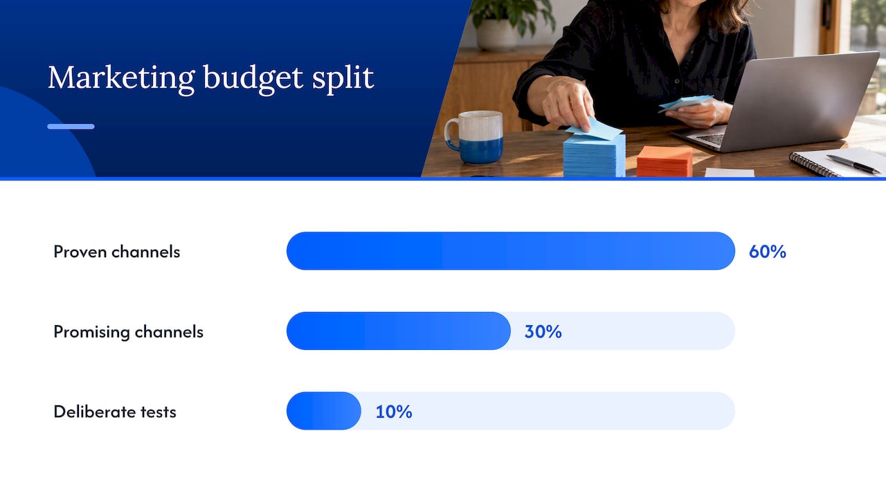 Marketing budget split across three priorities