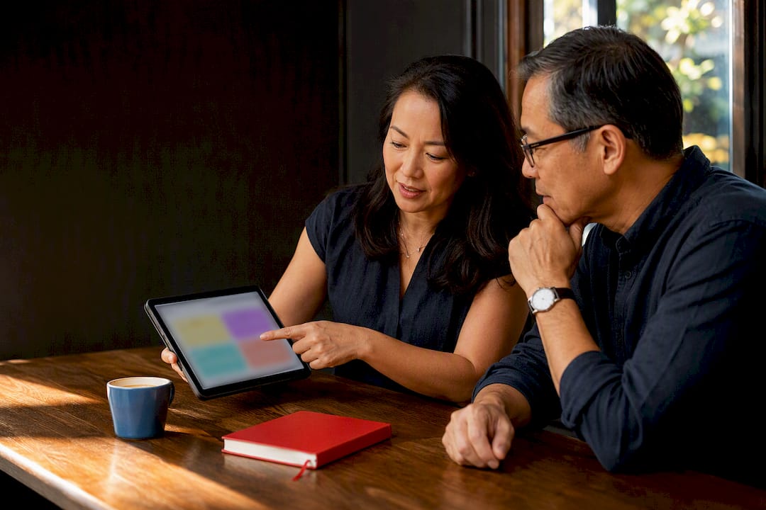 Australian client reviewing testimonial draft