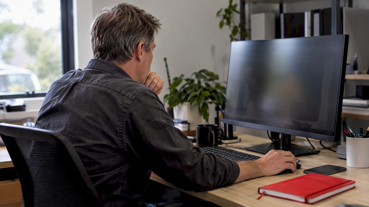 Australian business owner reviewing website heatmap data