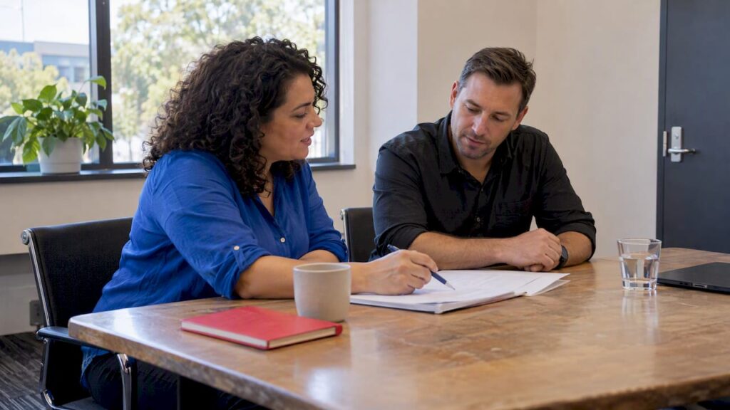 Australian professionals beginning a client onboarding meeting