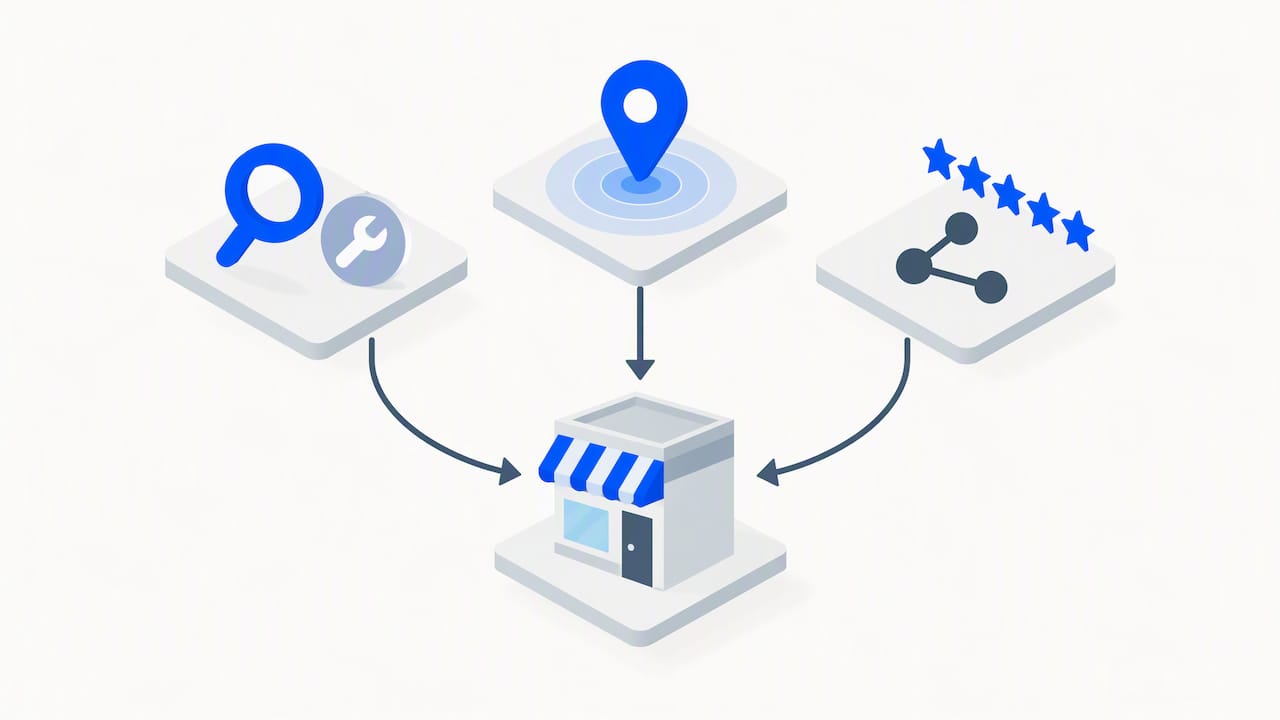 Three local ranking signals converge on a listing